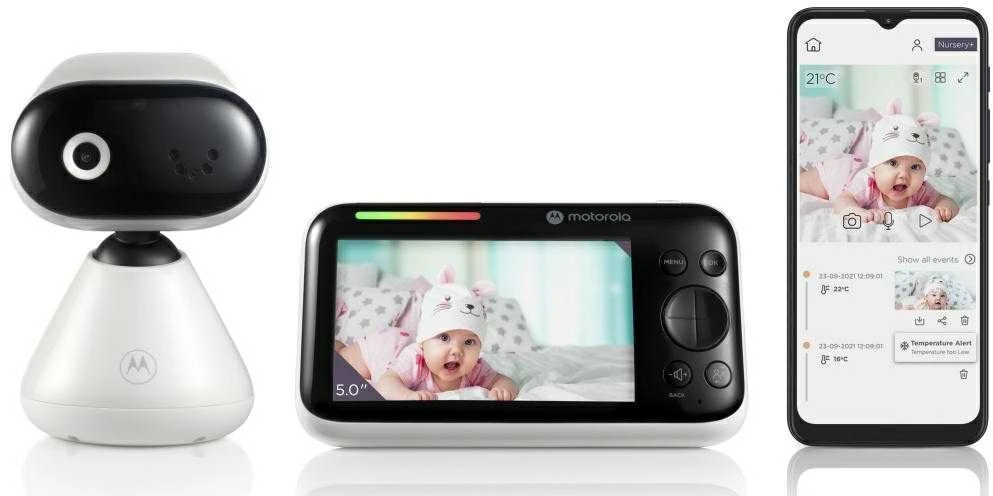 Mobili auklė Motorola PIP1500 Connect, baltos spalvos (kamera + stebėjimo monitorius)