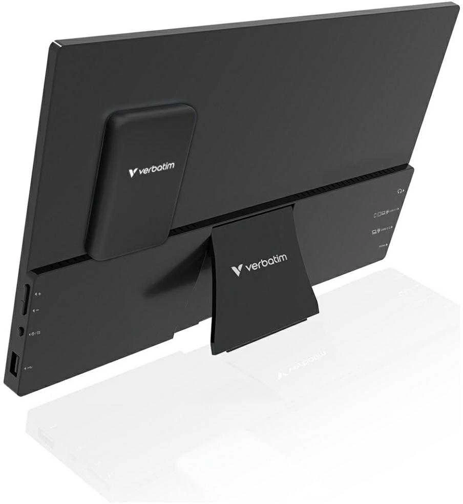 Verbatim Portable Jutiklinis ekranas Monitorius 13.3” ALU with 5000mAh Power Bank, Aliuminio Case, Juodas
