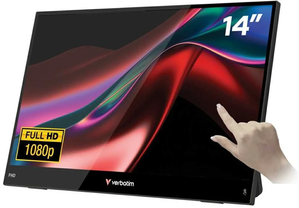 Verbatim PMT-14 Portable 14" Touch Monitorius 14" Full HD 1080P, Juodas