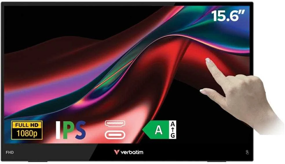 Verbatim LIGHT 15,6" FHD Portable Touch Monitorius juoda 32402