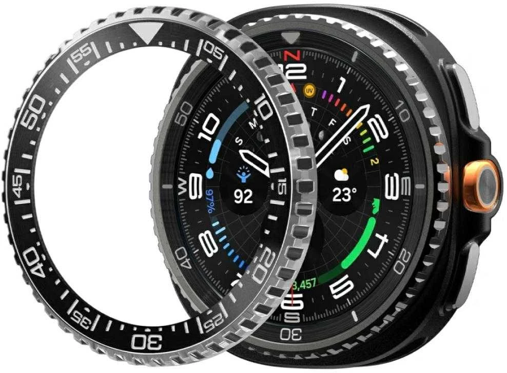 Spigen Bezel Tune Pro (Diver), juodas - Samsung Galaxy Watch 8 Classic 46mm