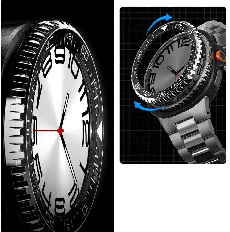 Spigen Bezel Tune Pro (Diver), juodas - Samsung Galaxy Watch 8 Classic 46mm
