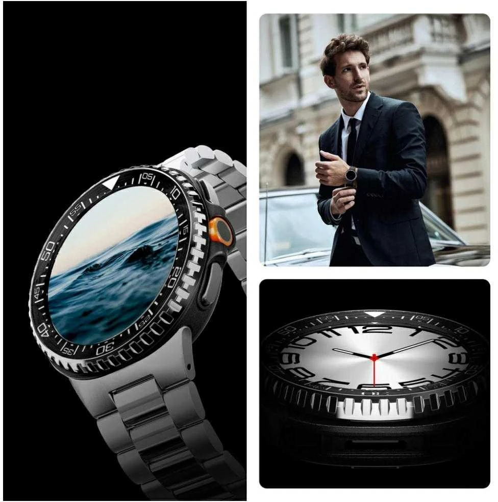 Spigen Bezel Tune Pro (Diver), juodas - Samsung Galaxy Watch 8 Classic 46mm