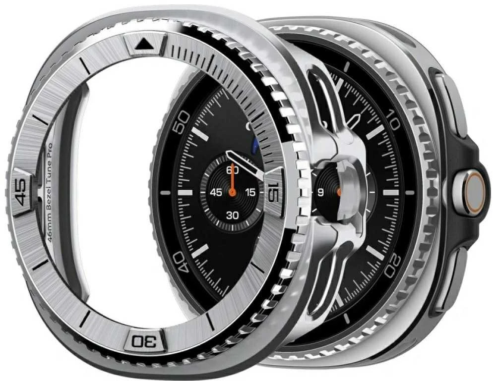 Spigen Bezel Tune Pro (Pilot), sidabrinis - Samsung Galaxy Watch 8 Classic 46mm