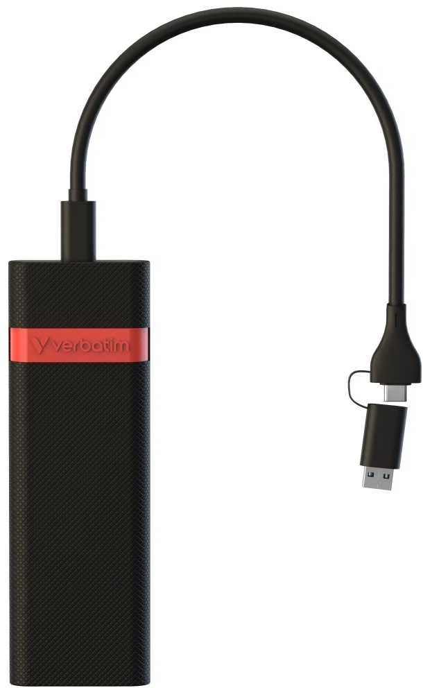 Verbatim M.2 NVMe USB 3.2 Gen 2 SSD korpusas su USB A/USB C kabeliu, juodas 32261