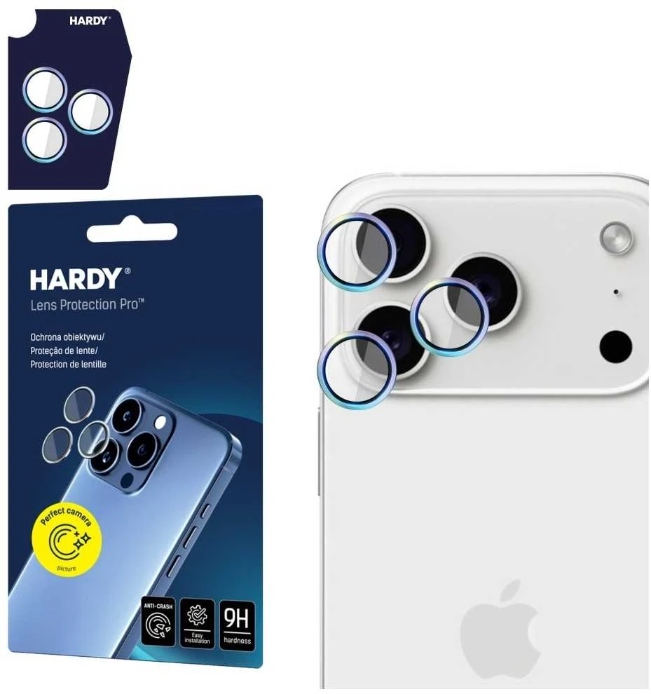 3Mk Protection 3mk HARDY objektyvo apsaugos „Pro Glass“, skirtas „iPhone 17 Pro / 17 Pro Max“ – daugiaspalvis
