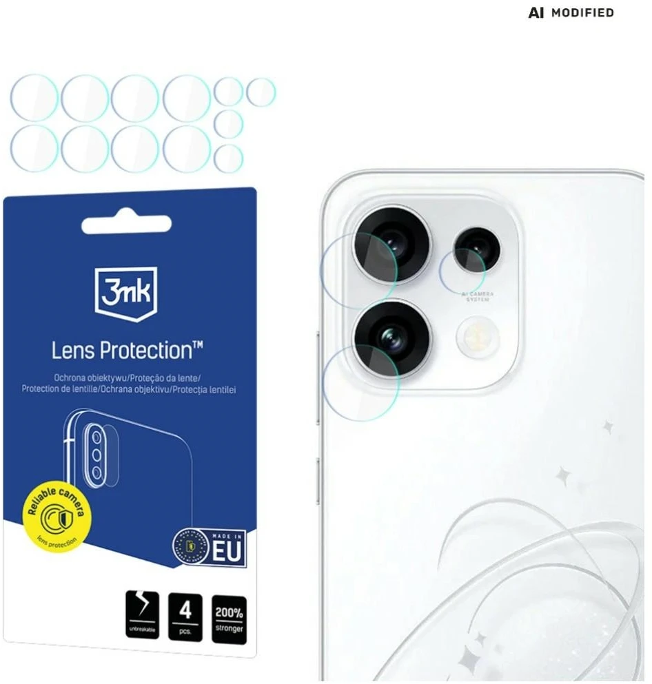 3Mk apsauga 3mk hibridinis objektyvo apsauginis stiklas „Oppo Reno 16 F / Reno 16 FS“ (CPH2859) kameros objektyvui