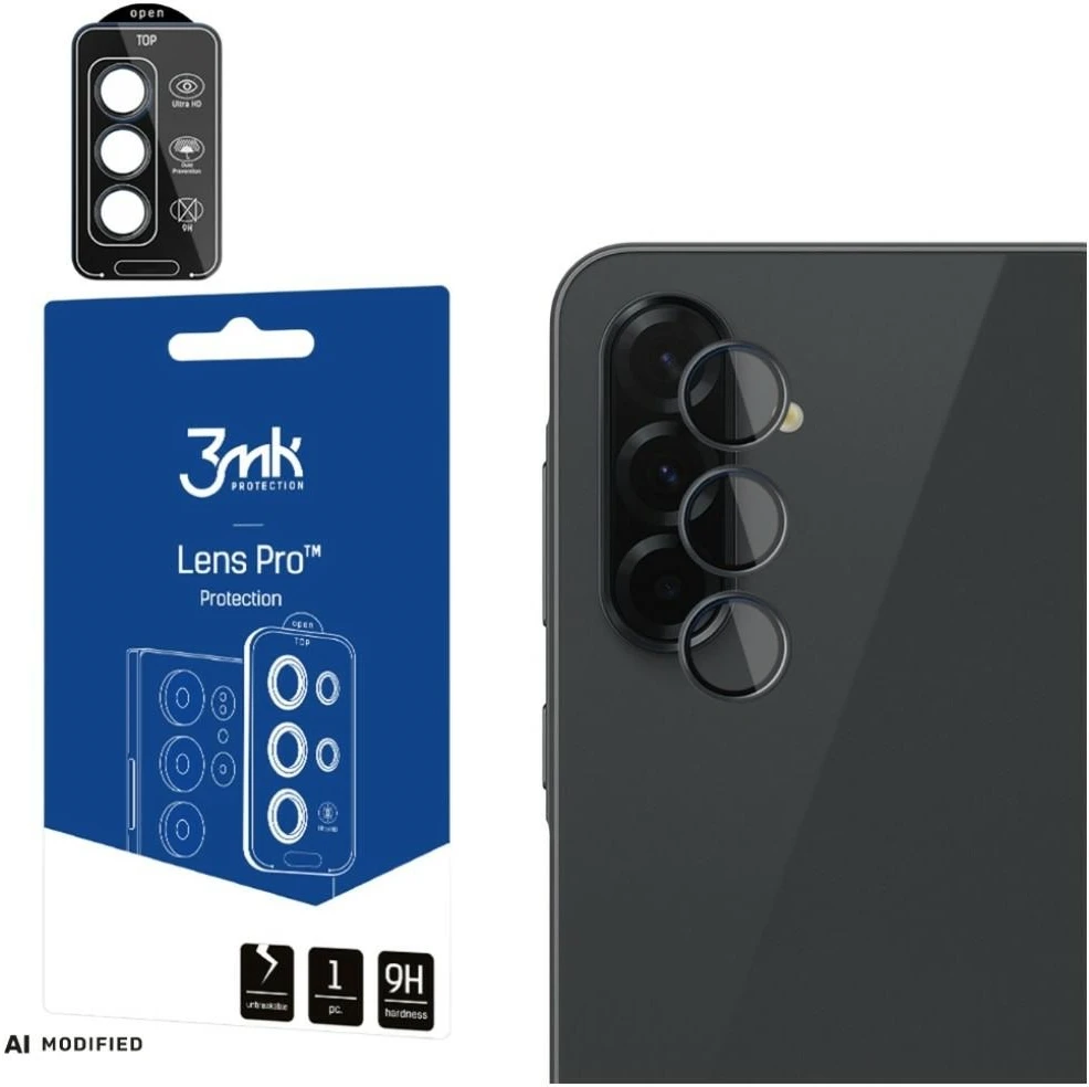 3mk Lens Protection Pro Juodas hibridinis stiklas Samsung Galaxy A37 / A57 5G kameros objektyvui
