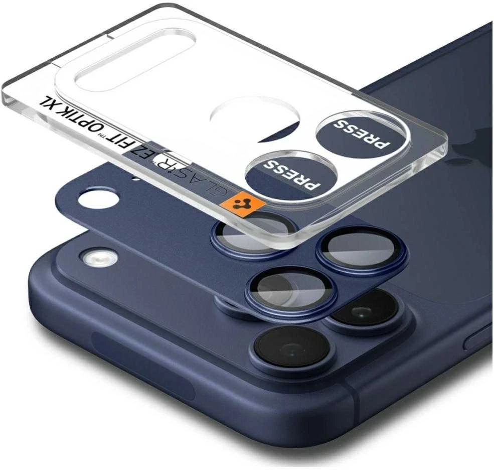 Spigen Optik Pro XL Camera Lens Glass for iPhone 17 Pro - Navy Mėlyna