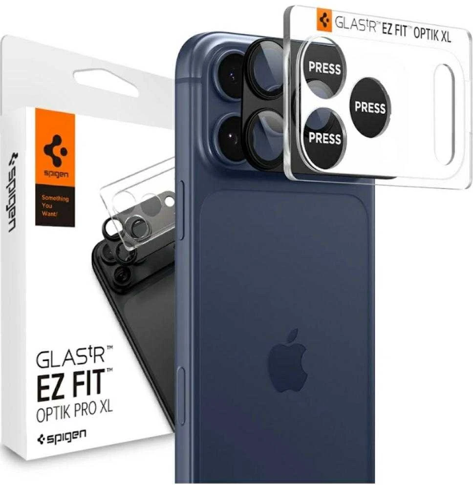 Spigen Glass tR EZ Fit Optik Pro XL 1 Pack, juodas - iPhone 17 Pro