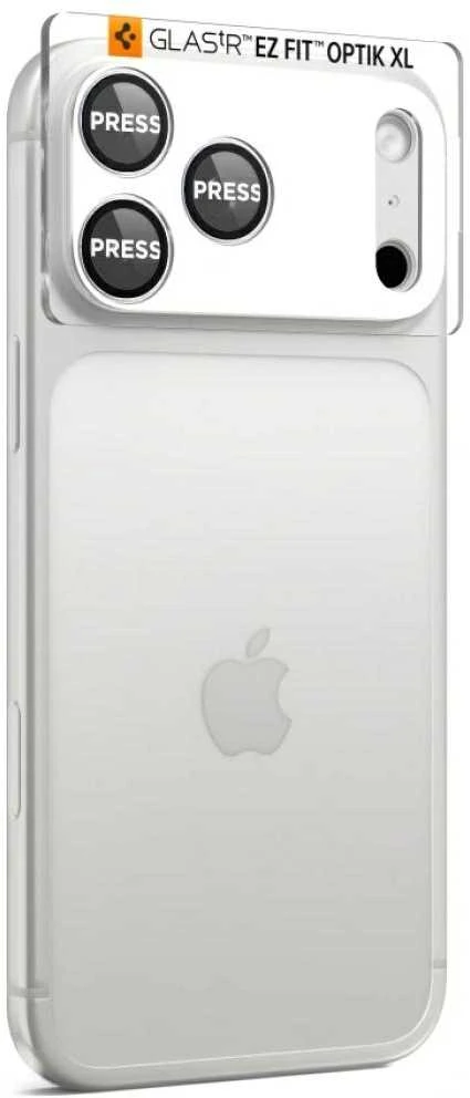 Spigen Optik Pro XL Camera Lens Glass for iPhone 17 Pro - Sidabrinis
