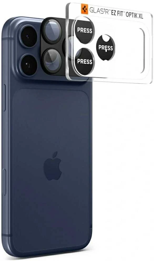 Spigen Glass tR EZ Fit Optik Pro XL 1 Pack, juodas - iPhone 17 Pro