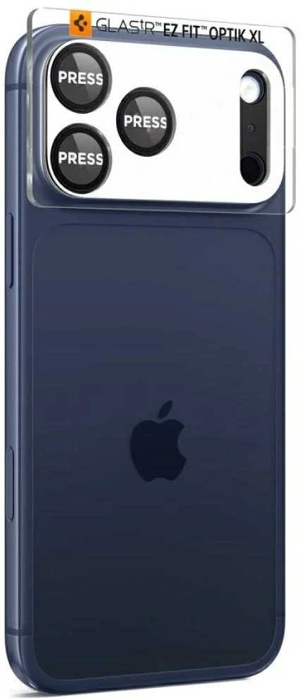 Spigen Glass tR EZ Fit Optik Pro XL 1 Pack, juodas - iPhone 17 Pro Max