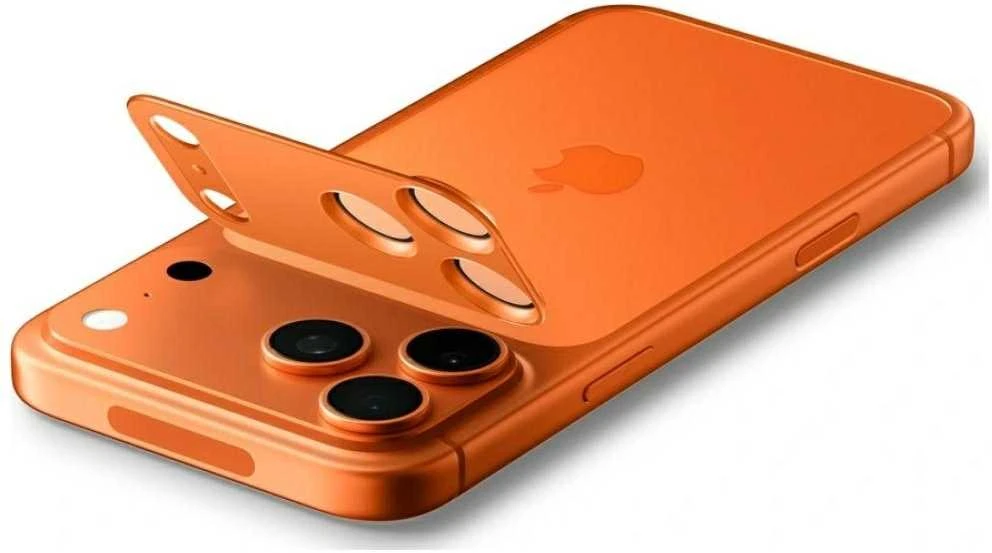 Spigen Optik Pro XL Camera Lens Glass for iPhone 17 Pro - Oranžinis