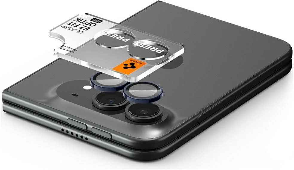 KAMEROS APSAUGA Spigen OPTIK PRO GLAS.TR EZ FIT CAMERA PROTECTOR 2-PACK IPHONE DUO NIGHT SKY