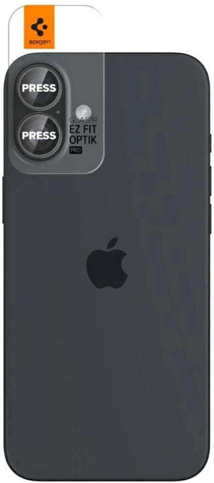 Spigen Glas.tR EZ Fit Optik Pro apsauginis stiklas skirtas Apple iPhone 16 / 16 Plus / 17 camera (2 vnt.)
