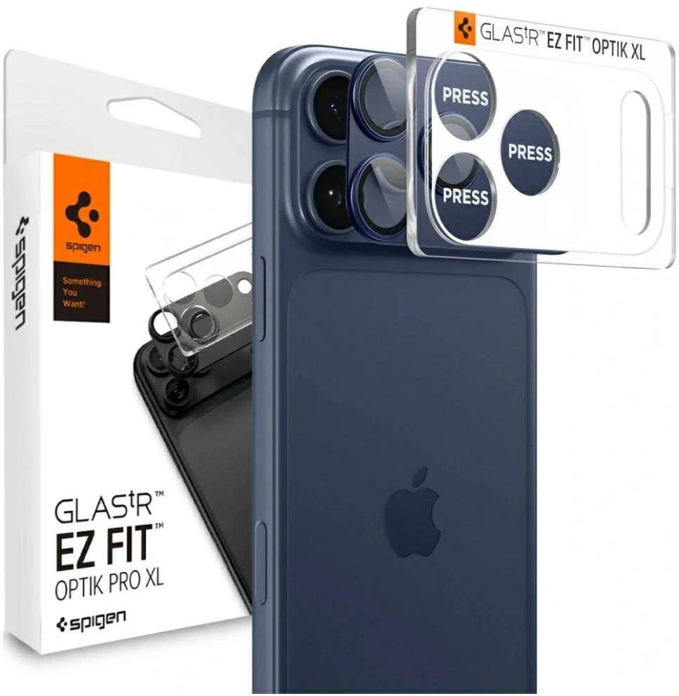 Spigen Optik Pro XL Camera Lens Glass for iPhone 17 Pro - Navy Mėlyna