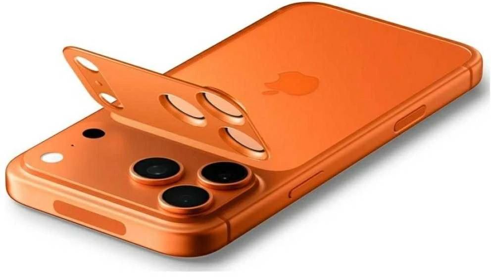 Spigen Optik Pro XL Camera Lens Glass for iPhone 17 Pro Max - Oranžinis