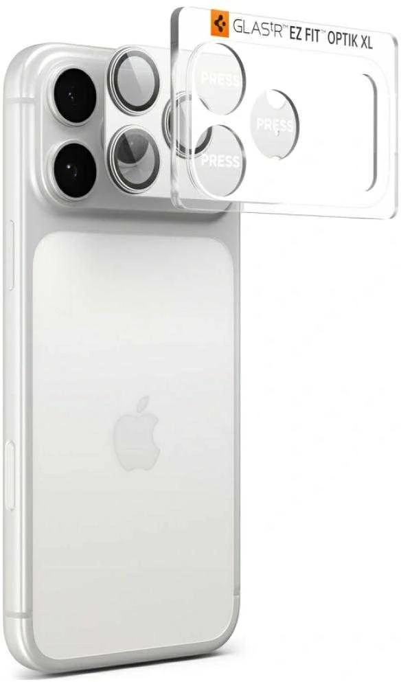 Spigen Optik Pro XL Camera Lens Glass for iPhone 17 Pro - Sidabrinis