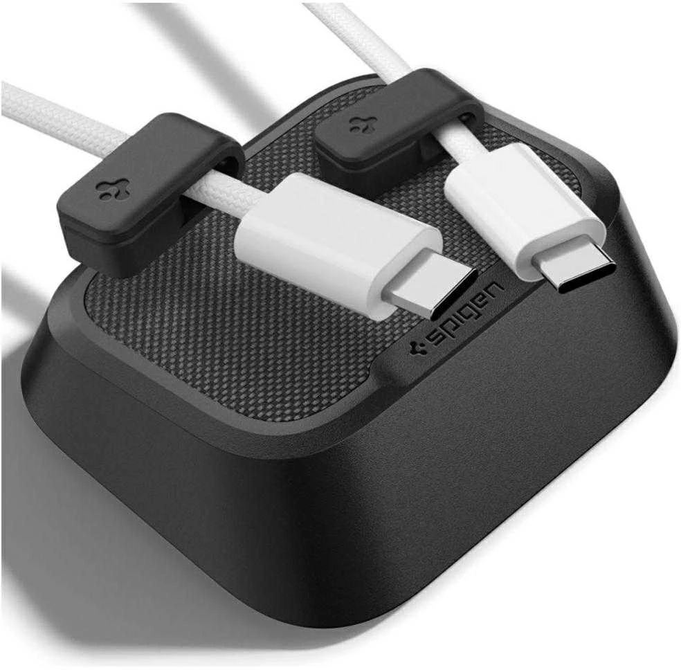 Spigen Magnetinis kabelių laikiklis, juodas