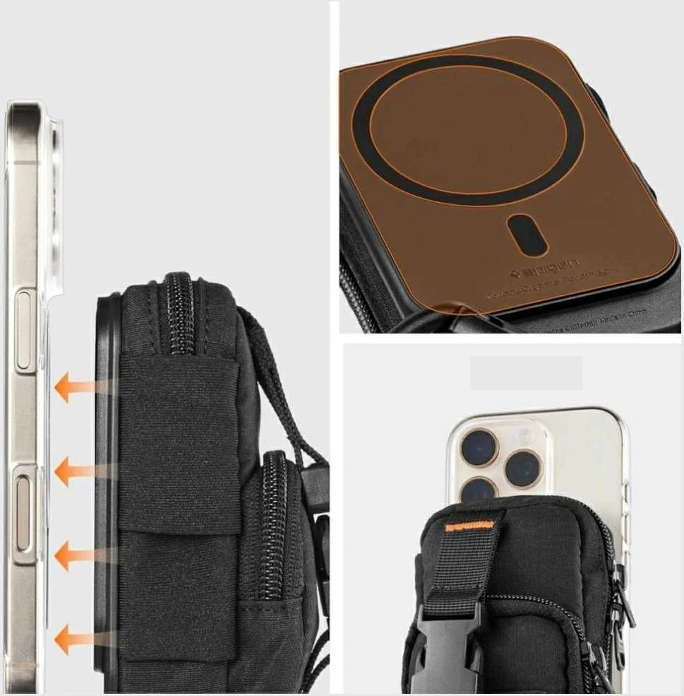 Spigen nešiojamas dėklas-organizeris SnapZip MagSafe, juodas