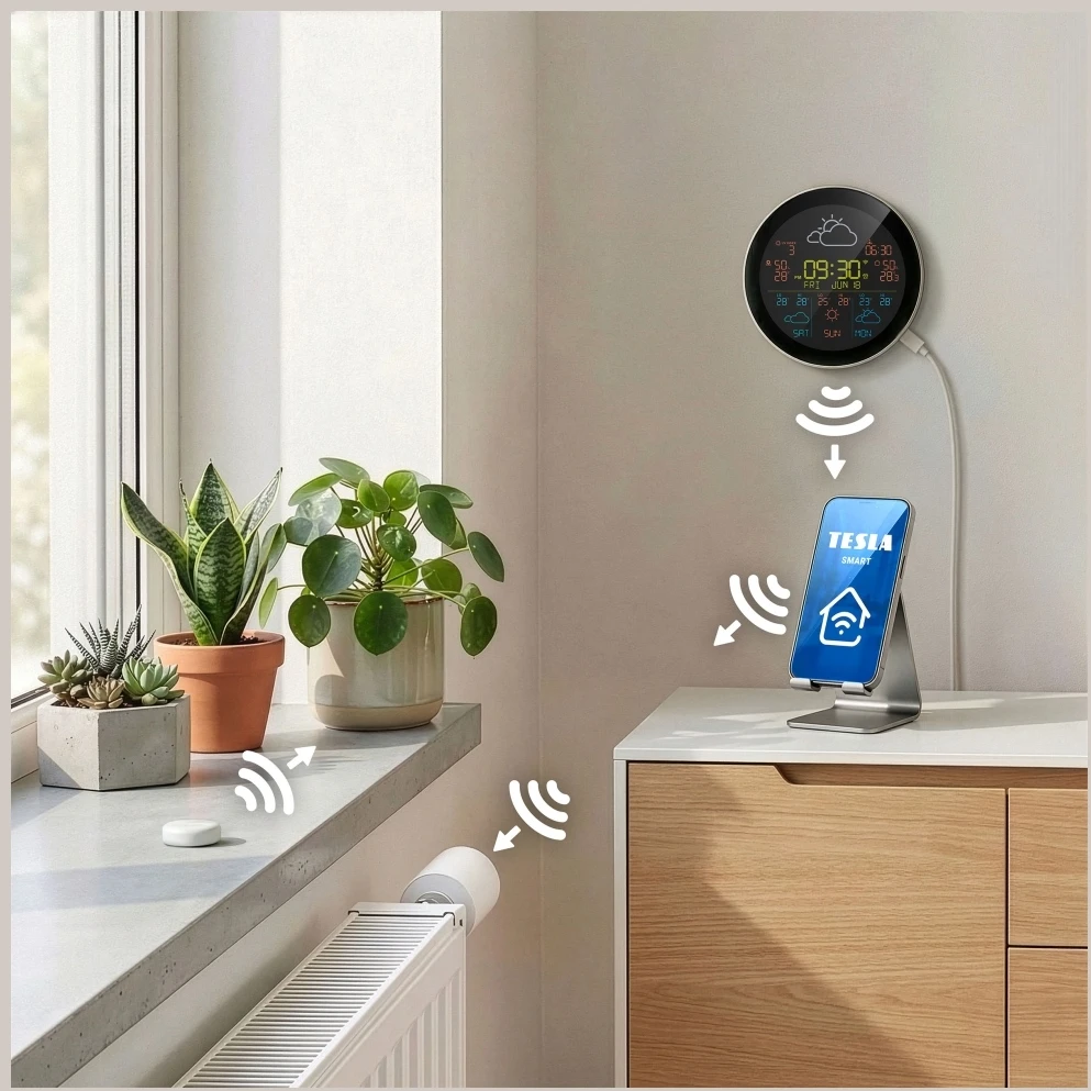Orų stotelė TESLA Device MS360 su czujnikim Wi-Fi