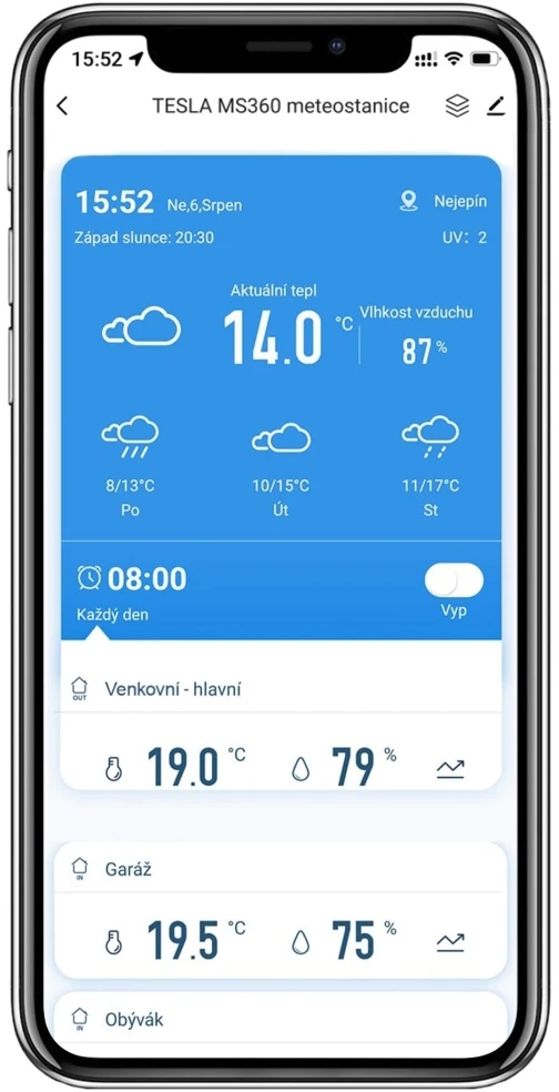 Orų stotelė TESLA Device MS360 su czujnikim Wi-Fi