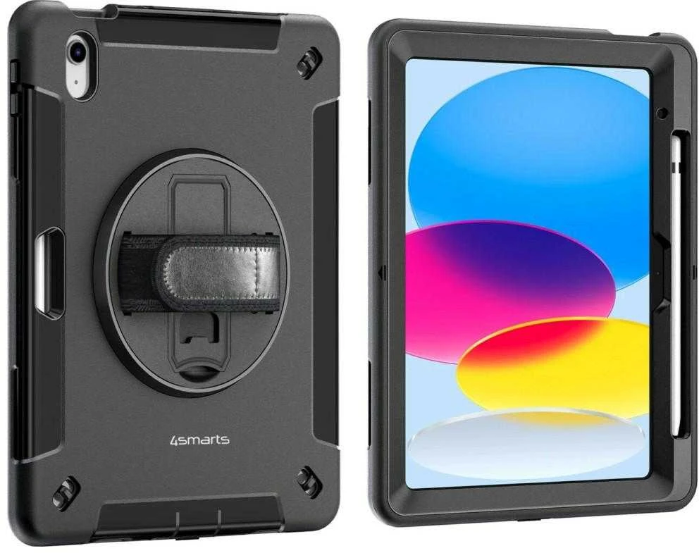 4Smarts Rugged Case Grip, skirta Apple iPad 11\" (A16, 2025) / iPad 10.9\" (10.Gen.) juodas