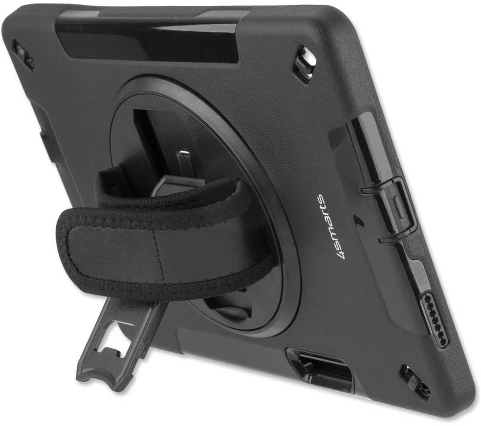 Planšetinio kompiuterio dėklas 4smarts 4smarts patvarus dėklas su dirželiu ir stovu, skirtas Samsung Galaxy Tab S6 Lite (P610/615), juodas