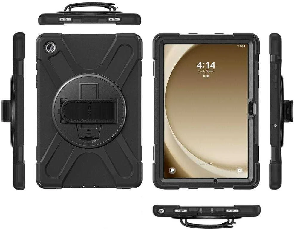 Šarvuotas dėklas su rankena 4smarts Rugged Dėklas Grip, skirtas Samsung Galaxy Tab S10 Lite / S10 FE / S9 FE /