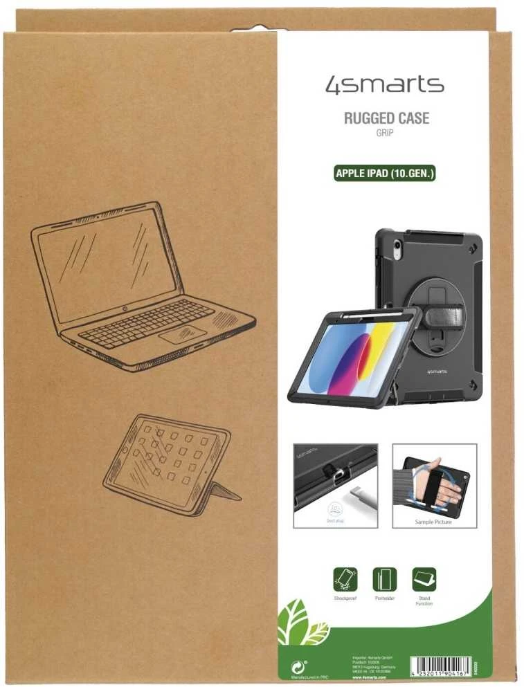 4Smarts Rugged Case Grip, skirta Apple iPad 11\" (A16, 2025) / iPad 10.9\" (10.Gen.) juodas