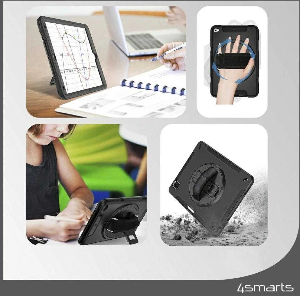 Šarvuotas dėklas su rankena 4smarts Rugged Dėklas Grip, skirtas Samsung Galaxy Tab S10 Lite / S10 FE / S9 FE /