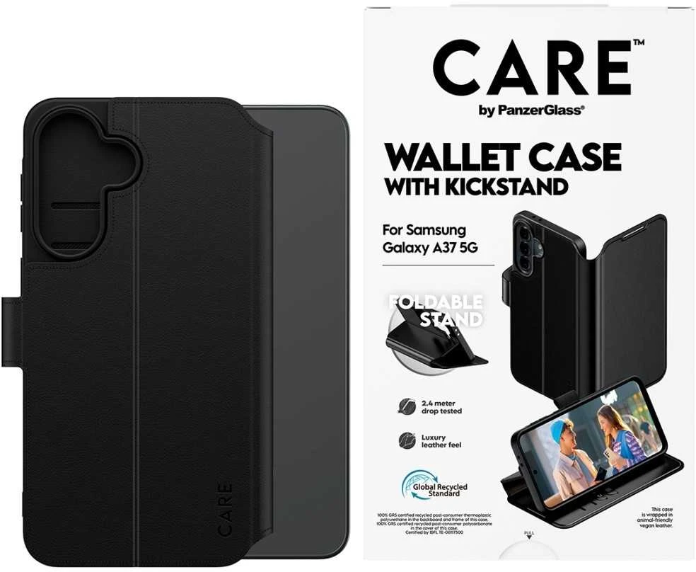 Panzer Glass Dėklas CARE by PanzerGlass Feature Wallet Kickstand do Samsung Galaxy A37 5G juoda
