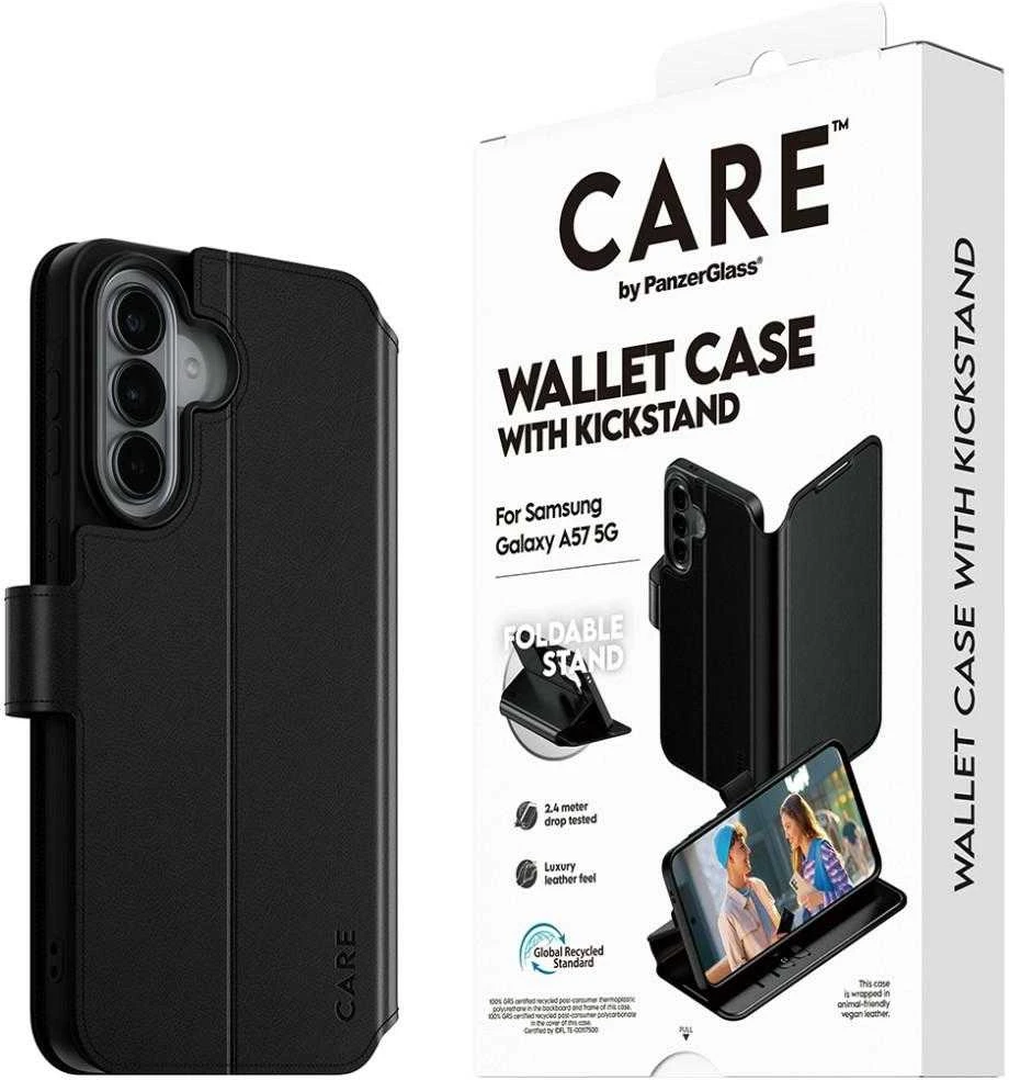 Panzer Glass Dėklas CARE by PanzerGlass Feature Wallet Kickstand do Samsung Galaxy A57 5G juoda