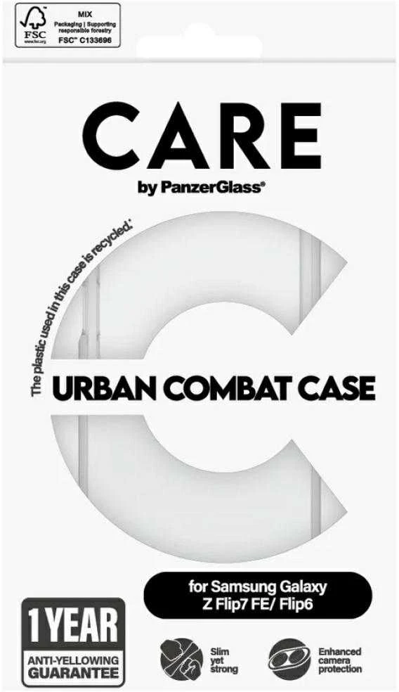 Panzer Glass Dėklas CARE by PanzerGlass Flagship Urban Combat do Samsung Galaxy Z Flip7 FE / Flip6 permatomas