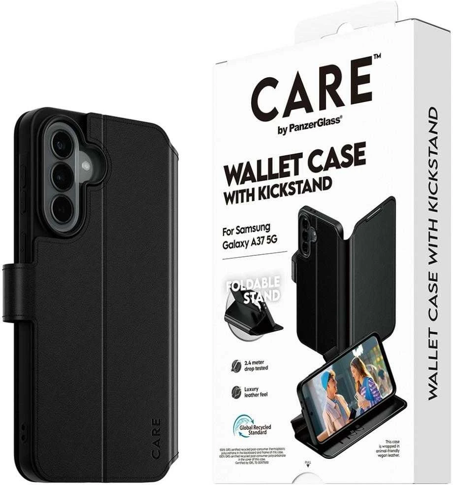 Panzer Glass Dėklas CARE by PanzerGlass Feature Wallet Kickstand do Samsung Galaxy A37 5G juoda