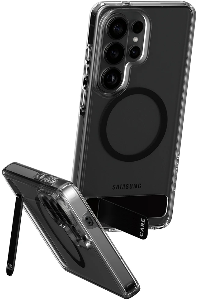 Panzer Glass Dėklas CARE by PanzerGlass Urban Explorer Transparent w. Juodas Qi do Samsung Galaxy S26 Ultra permatomas