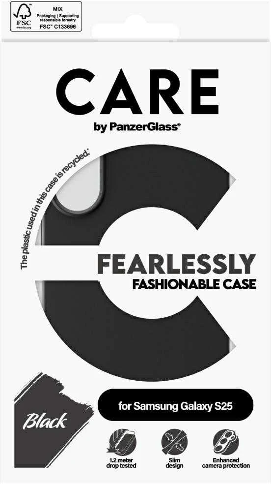 Panzer Glass CARE by PanzerGlass Fashion Samsung Galaxy S25 - dėklas telefonui juodos spalvos