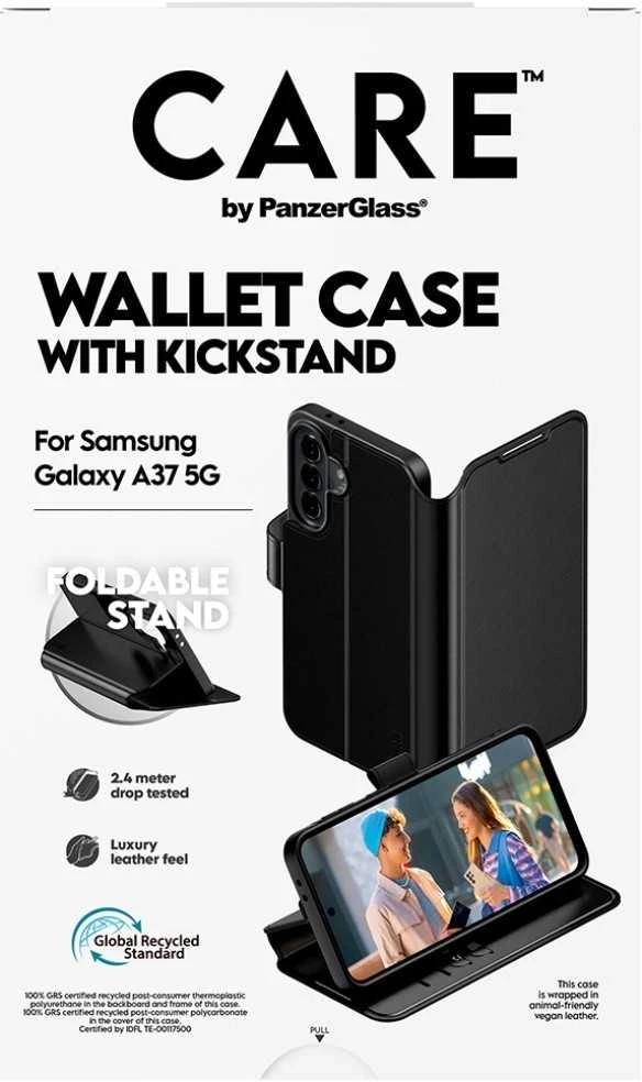 Panzer Glass Dėklas CARE by PanzerGlass Feature Wallet Kickstand do Samsung Galaxy A37 5G juoda