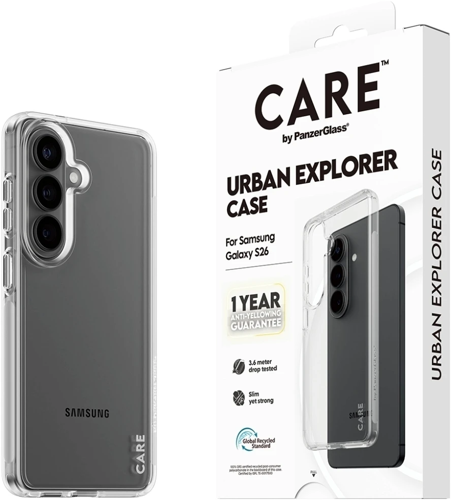 Panzer Glass Dėklas CARE by PanzerGlass Urban Explorer Transparent do Samsung Galaxy S26 permatomas