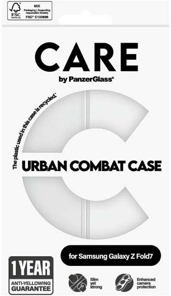 Panzer Glass Dėklas CARE by PanzerGlass Flagship Urban Combat do Samsung Galaxy Z Fold7 permatomas