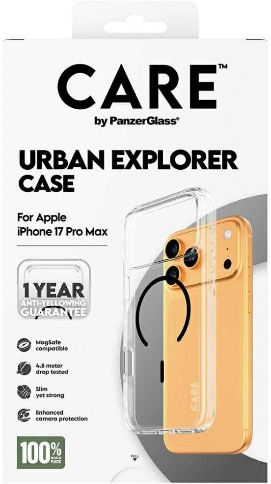 Panzer Glass Dėklas CARE by PanzerGlass Flagship Urban Explorer w. Juodas MagSafe do iPhone 17 Pro Max permatomas