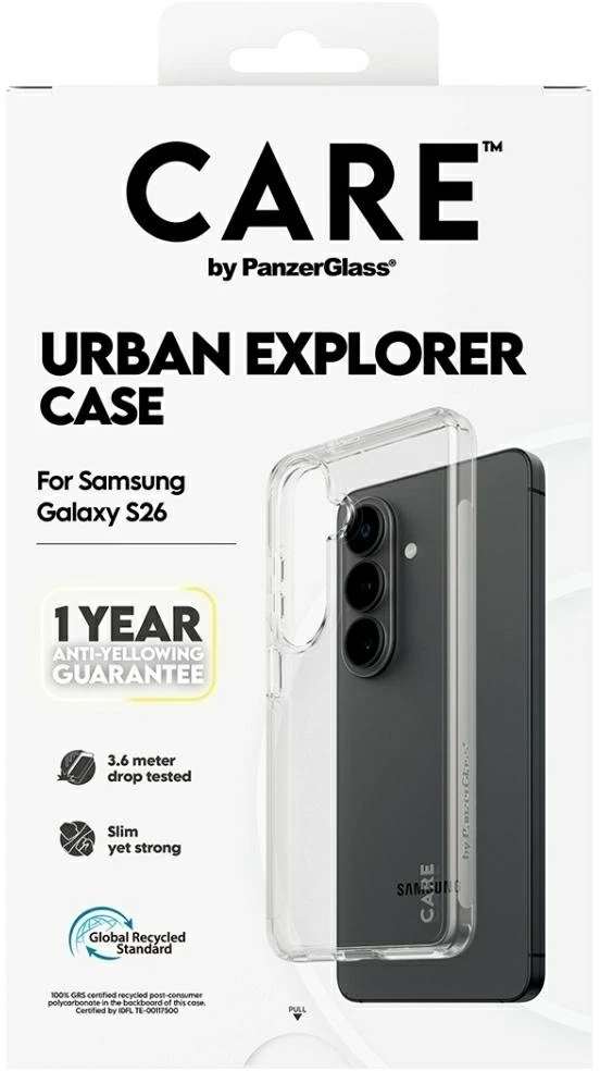 Panzer Glass Dėklas CARE by PanzerGlass Urban Explorer Transparent do Samsung Galaxy S26 permatomas