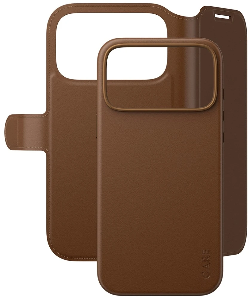Panzer Glass Dėklas CARE by PanzerGlass Tango 2w1 Wallet Case MagSafe do iPhone 18 Pro Max / 17 Pro Max ruda