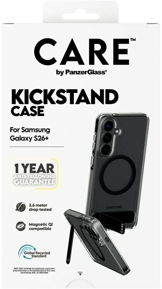 Panzer Glass Dėklas su stoveliu ir Qi, skaidrus CARE by PanzerGlass