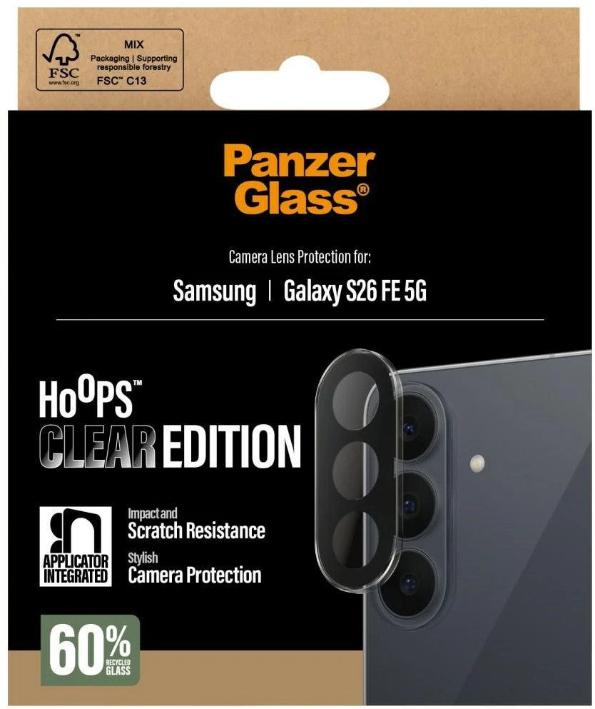 Panzer Glass PanzerGlass Hoops Optic Rings kameros apsauga, skirta Samsung Galaxy S26 FE – skaidri