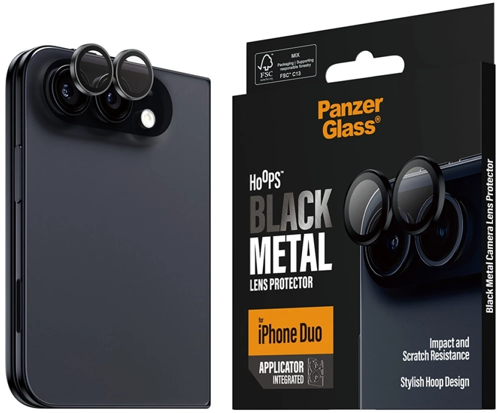 Panzer Glass Grūdintas stiklas na objektyvas PanzerGlass Hoops Lens Protector do iPhone Duo juoda