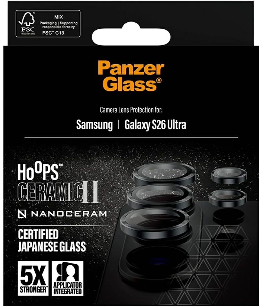 Panzer Glass Grūdintas stiklas na objektyvas PanzerGlass Hoops Ceramic II Lens Protector do Samsung Galaxy S26 Ultra