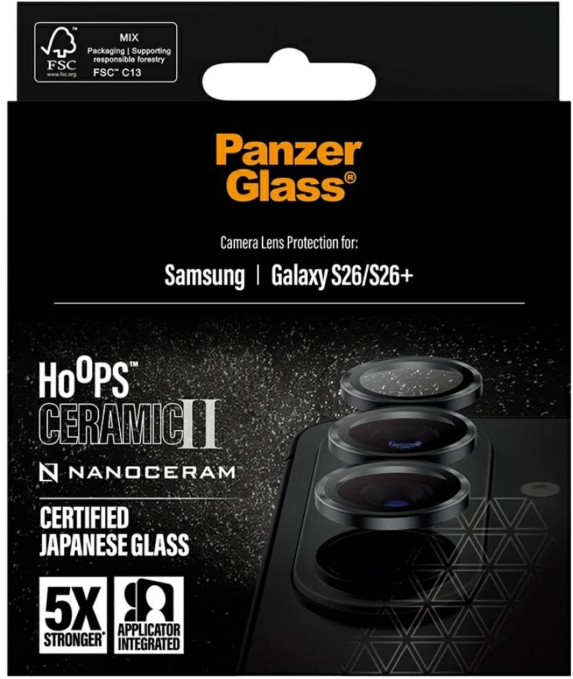 Panzer Glass Grūdintas stiklas na objektyvas PanzerGlass Hoops Ceramic II Lens Protector do Samsung Galaxy S26 / S26+