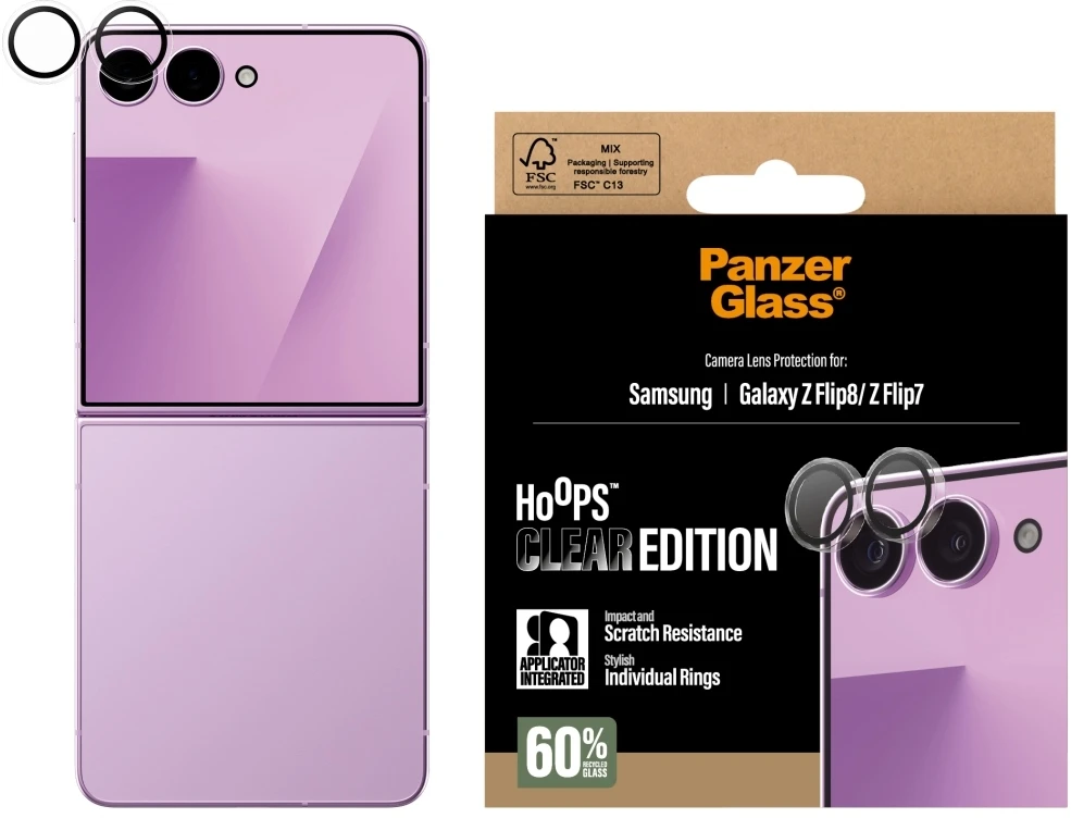Panzer Glass Grūdintas „PanzerGlass Hoops“ lęšių stiklas, skirtas „Samsung Galaxy Z Flip7“